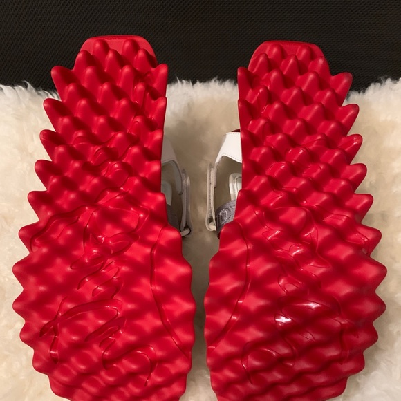 New Authentic Christian Louboutin Summer Loubishark Flat Mens Leather Sandals 44 - Picture 6 of 7